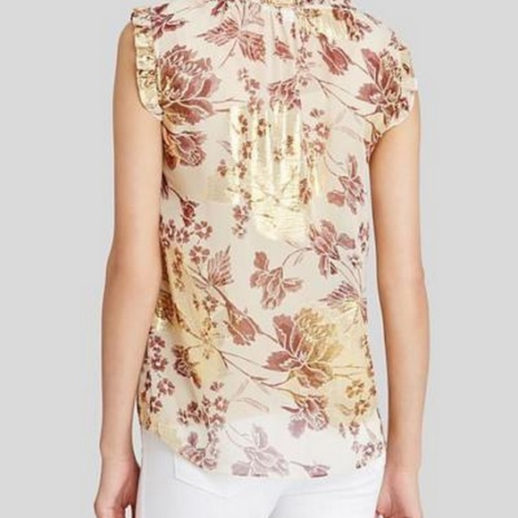 NWT Diane von Furstenberg Floral Silk Blend Blouse - Picture 3 of 8